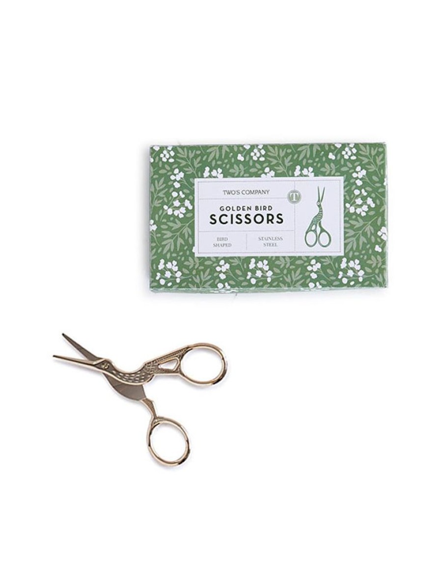 Paper & Office Two's Company Desk Accessories | Golden Bird Scissors