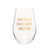 Home & Gift Chez Gagne Letterpress | Santa'S Favorite Helper Wine Glass